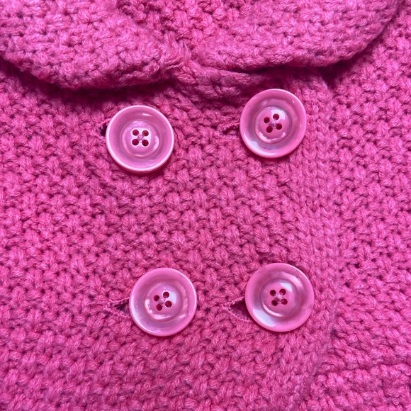 Petit Lem Pink Cable Knit  Granny Cardigan, size 6 - Picture 5 of 6